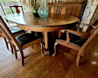 American oak table and 6 chairs
