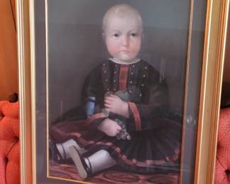 Large original painting , circa mid 19th century, by Raphael Strauss, 1830-1901. Listed artist