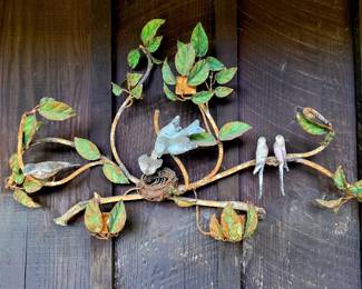 Vintage iron bird wall hanging