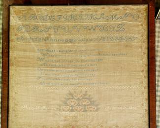 1836 hand stitched sampler