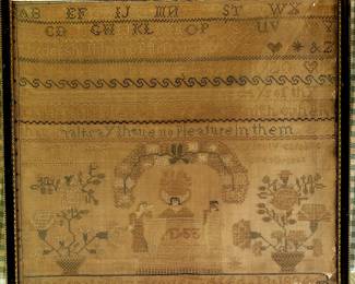 1834 hand stitched sampler