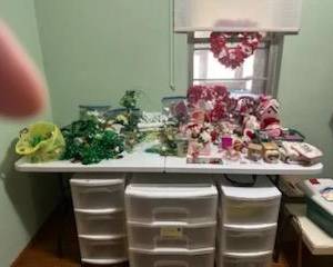 St.Patricks and Valentines decorations.