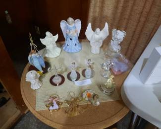 Ceramic angels. Blown glass angels.