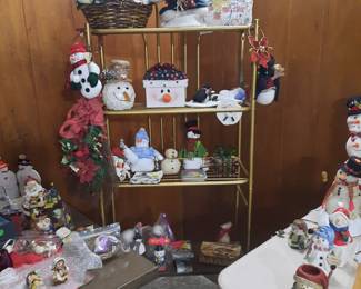 Musical Santa. snowman decor. Ceramic Nativity pieces. Light up snowman.