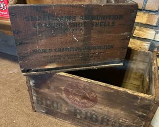 Pabst Blue Ribbon wooden crates.