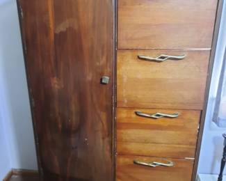 Vintage Cedar armoire with 4 deep drawers