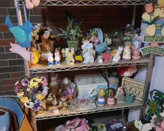 Spring and Easter Decor. Box full of interchangeable doormats for the season.