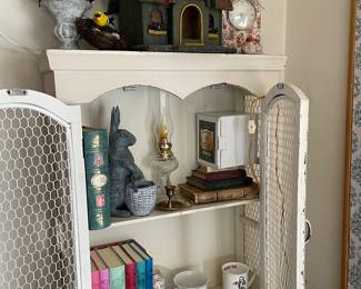 Small wall cabinet and knickknacks 