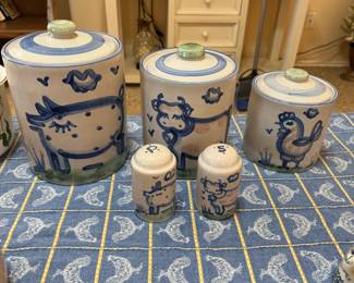 MA Hadley Cannisters and salt and pepper shakers