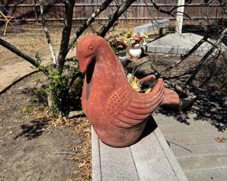 Large Terracotta Bird Planter
