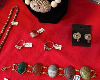 STERLING SILVER & SCARAB BRACELET