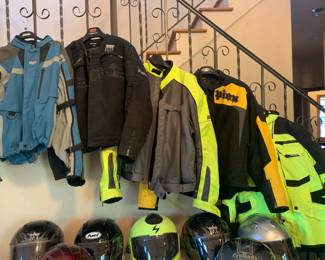 Collection of Motor Cycle Helmets and Jackets