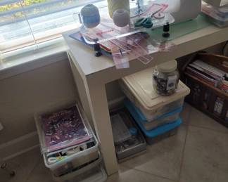 sewing machine some fabric and supplies