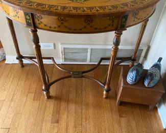 Antique Stencil Half Table
