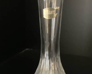 Vintage Atlantis Lead Crystal Vertical Handcut Handblown Bud Vase Gold Label 
