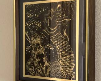 Tibetan Gold Dragon Etching