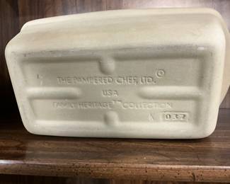 Pampered Chef Family Heritage Stoneware Large Roaster Pan