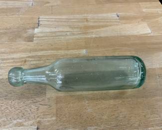 "Torpedo Bottle" Round Bottom Aqua Glass Bottle