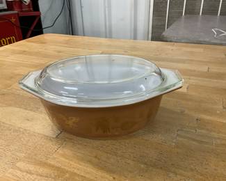 Pyrex Early American Brown Oval Casserole Dish w/Lid