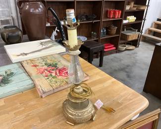 Brass & Glass Table Lamp