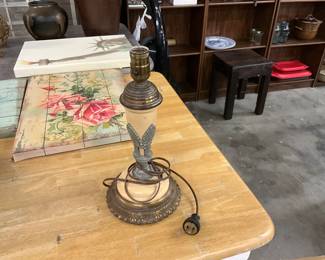 Art Deco Metal & Glass Table Lamp