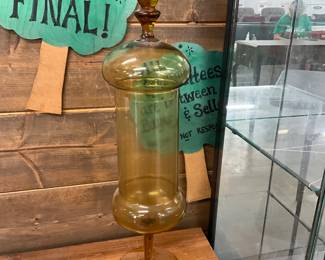 Italian Apothecary Amber Glass Jar 