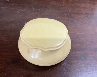 Celluloid Ivory Color Powder Vanity Trinket Box