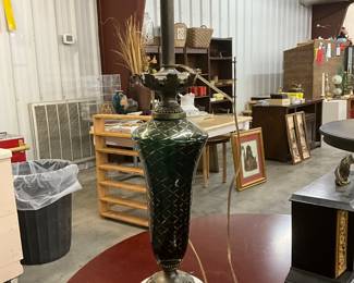 Metal, Glass & Marble Table Lamp