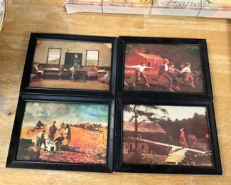 Four 5x7 Framed Winslow Homer Litho's