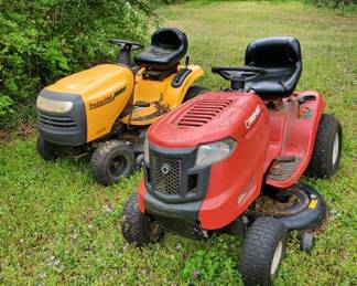 Poulon & TroyBilt riding lawnmowers, both in good working order