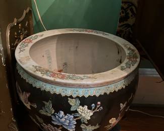 Chinese fish bowl &stand