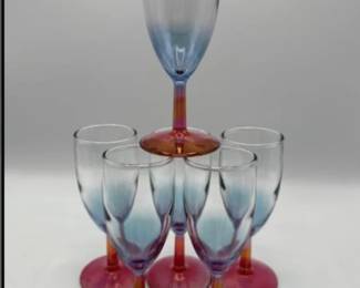 MCM Blue / pink glass wear. Margot Blair. 