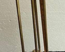 Brass fireplace tools. 