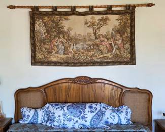 Drexel French Provincial headboard and French tapestry