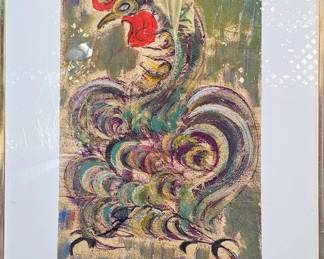 Chucho Reyes.nlarge rooster. Mixed media. 30 x 22.