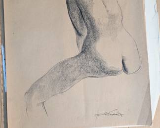 Emil Kosa Jr. Charcoal drawing.