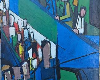 30" x 24" oil. Signed Mower. Mid Century.