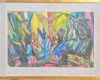 Emil Kosa Jr. Large oil pastel.