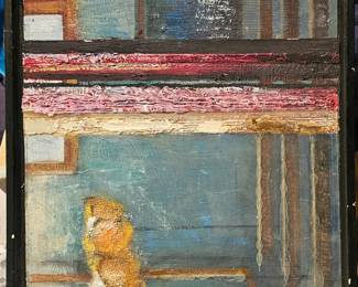 1980s 13 x 12 oil painting.