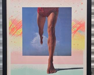 Jayme Odgers 1984 signed Los Angeles Olympics poster.