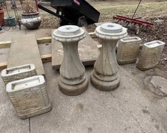Cement benches and table. Buy the set or separately. Call Lynn for early sell. 402-350-9677. They are heavy and in good shape. No cracks. 