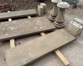 Cement benches and table. Buy the set or separately. Call Lynn for early sell. 402-350-9677. They are heavy and in good shape. No cracks. 