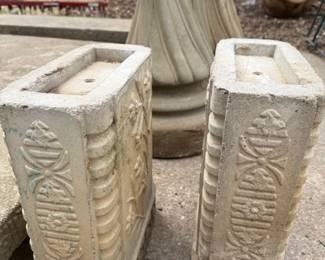 Cement benches and table. Buy the set or separately. Call Lynn for early sell. 402-350-9677. They are heavy and in good shape. No cracks. 