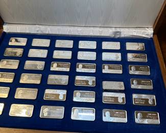 Sterling Silver ingots. LOTS of silver and coinage at this sale!