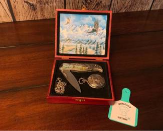 Vintage Franklin Mint Knife & Watch -  Eagle
