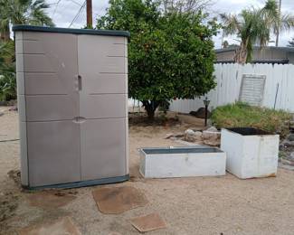 Rubbermaid plastic shed large & Metal Boxes