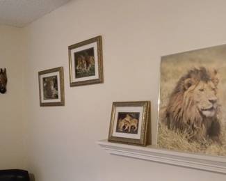 Framed Lion Wall Decore