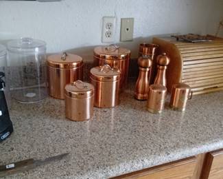 4 Piece Copper Canister Set