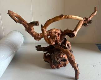 PPE063 Vintage Japanese Meiji Lacquer Root Stand