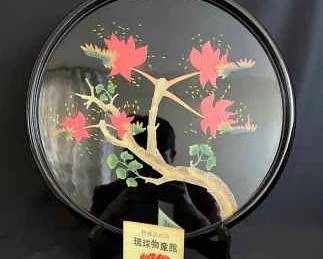 PPE346- Ryukyu Bussan Kan Lacquer Ware Decorative Plate